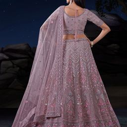 Fusionic Embroidered Sequinned Semi-Stitched Lehenga & Unstitched Blouse With Dupatta image 3