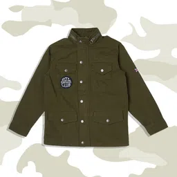 Pepe Jeans Boys Olive Green Tailored Jacket-image-14