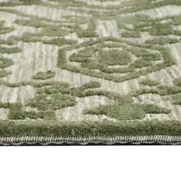 PRESTO Green & White Traditional Pattern Durable No Shredding Rectangular Carpet image 4