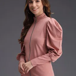 TANDUL Mock Collar Lightweight Open Front Jacket image 5