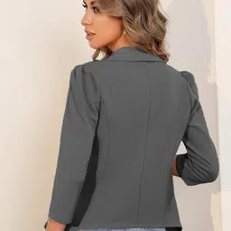 Kotty Grey Shawl Collar Open Front Jacket image 3