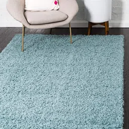 IMRA CARPET Blue Shaggy Rectangular Carpet image 4