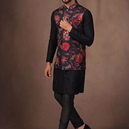 KISAH Regular Kurta With Pyjamas & Jacket image 5