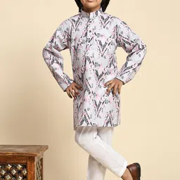 Pro-Ethic STYLE DEVELOPER Boys Printed Regular Mirror Work Pure Cotton Kurta with Pyjamas image 5