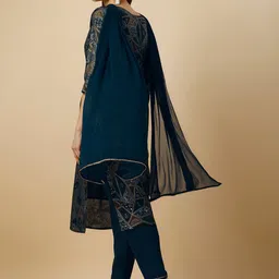 Berrylicious Ethnic Motifs Printed Chanderi Cotton Kurta With Trousers & Dupatta image 5