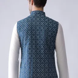 KISAH Floral Printed Woven Nehru Jacket image 3