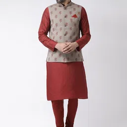 KISAH Printed Nehru Jacket image 2