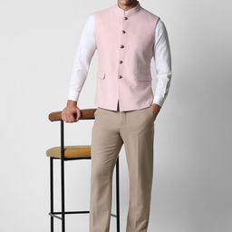 Van Heusen Checked Nehru Jacket image 3