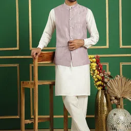 Anouk Sequin Embroidered Nehru Jacket image 4