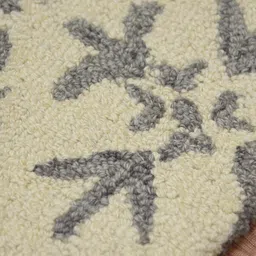 saraswatii global Grey & Cream Ethnic Motifs Printed Woolen Rectangle Carpet image 5