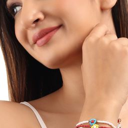 LAIDA Women Gold & Yellow Stone & Beads Link Bracelet-image-53