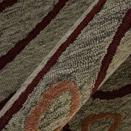 saraswatii global Khaki-Colored Abstract Hand-Tufted Rectangular Carpet image 5