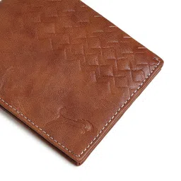 WILD EDGE Men Tan Textured PU Two Fold Wallet image 5