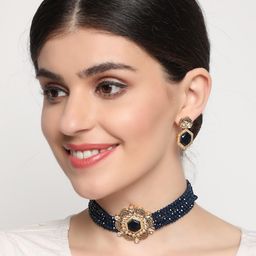 Anouk Gold-Plated AD-Studded and Beaded Jewellery Set-image-14