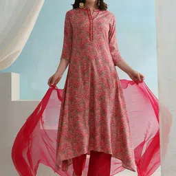 Khushal K Paisley Printed Regular Thread Work Kurta With Trousers & Dupatta-picture-43