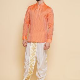 Sethukrishna Self Design Kurta with Dhoti Pants Set image 3