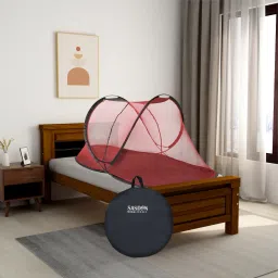 Polyester Adults Washable Foldable Mosquito Net - L,B,H (215 x 105 x 90 CM) with High-Quality Zip Mosquito Net-6