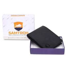 SAMTROH Men Textured Two Fold Wallet with SIM Card Holder image 4