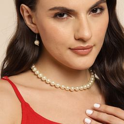 Anouk Women Gold-Plated Pearls Necklace Set-47