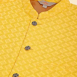 Anouk Yellow Embroidered Sequinned Nehru Jacket image 3