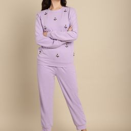 BLANC9 Embellished Round Neck Sweatshirt With Joggers-image-59