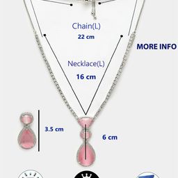 ZENEME Rhodium-Plated Cubic Zirconia -Studded Jewellery Set image 3