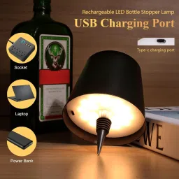 cartspace LED Rechargeable Dimming Touch Wine Lamp Table Lamp Table Lamp image 3