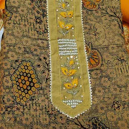 SHADOW & SAINING Ethnic Motifs Printed Sequinned Unstitched Dress Material image 4