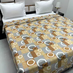 Pure Decor Brown & Grey Geometric Printed Pure Cotton 210 TC King Size Duvet Cover-picture-24