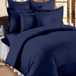 Myntra Elegant Homes Navy Blue Striped Single Duvet Cover With Zipper-picture-28