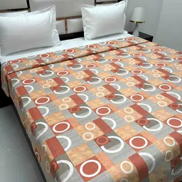 Pure Decor Brown & Grey Geometric Printed Pure Cotton 250 TC King Size Duvet Cover-picture-46