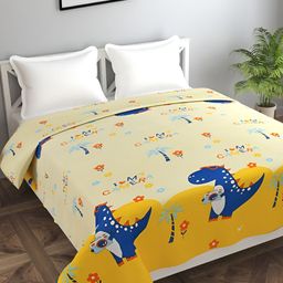 BREVARD Yellow & Blue Conversational Printed Double Queen Duvet Cover-picture-41