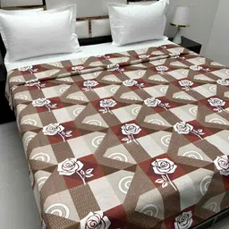 Pure Decor Brown & White Printed Pure Cotton 330 TC King Duvet Cover With Zipper-picture-46
