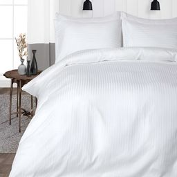 Myntra Elegant Homes White Striped Microfiber Cotton Queen Duvet Cover With Zipper-picture-4
