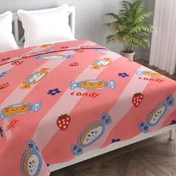 BREVARD Peach Coloured & Red  Printed Double Queen Bed Duvet Cover-picture-11