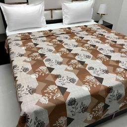 Pure Decor Brown & Grey Printed 330 TC Pure Cotton King Size Duvet Cover With Zipper-picture-49