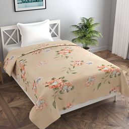 BREVARD Peach-Coloured & Green Printed Single Bed Duvet Cover-picture-20