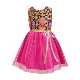 A T U N Fuchsia Net Dress-picture-16