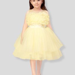 Aarika Girls Fit and Flare Net Dress-image-4