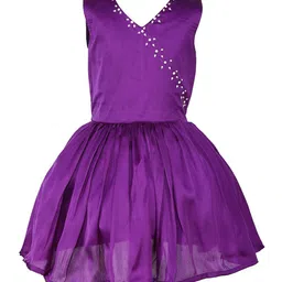 Samsara Couture Purple Solid Net Dress-image-86