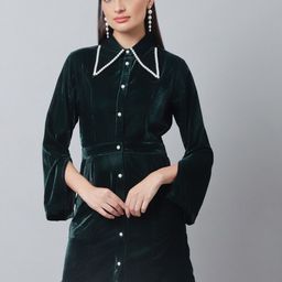 BLANC9 Flutter Sleeves Shirt Dress-image-65
