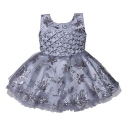 Wish Karo Grey Floral Net Dress-image-59