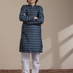 Manyavar Boys Ethnic Motifs Printed Regular Kurta with Pyjamas-39