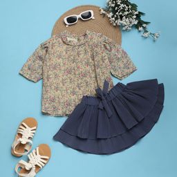 V-Mart Girls Printed Top with Capris-image-42