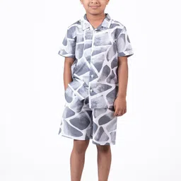 The Lion and The Fish Boys Shirt Collar Short Sleeves Printed Shirt with Shorts-picture-42