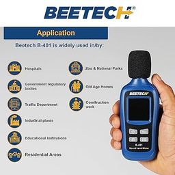 BEETECH Sound Level/Decibel meter (Range 35-135B) for measures Ambient Temperature with Color LCD display and backlight, CE and RoHS compliant | Model: BEETECH B-401 image 3