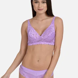 mod & shy Women Lavender Self-Design Soft Lace Lingerie Set MS221-image-27