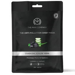 THE MAN COMPANY The Anti-Pollution Face Sheet Mask with Aloevera & Charcoal - 25 ml-45