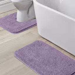 OBSESSIONS Set of 2 Lavender Solid 1400 GSM Anti-Skid Bath Rugs-8