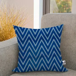 CURIOUS LIFESTYLE Blue Geometric Printed Cotton Square Cushion Cover-image-78